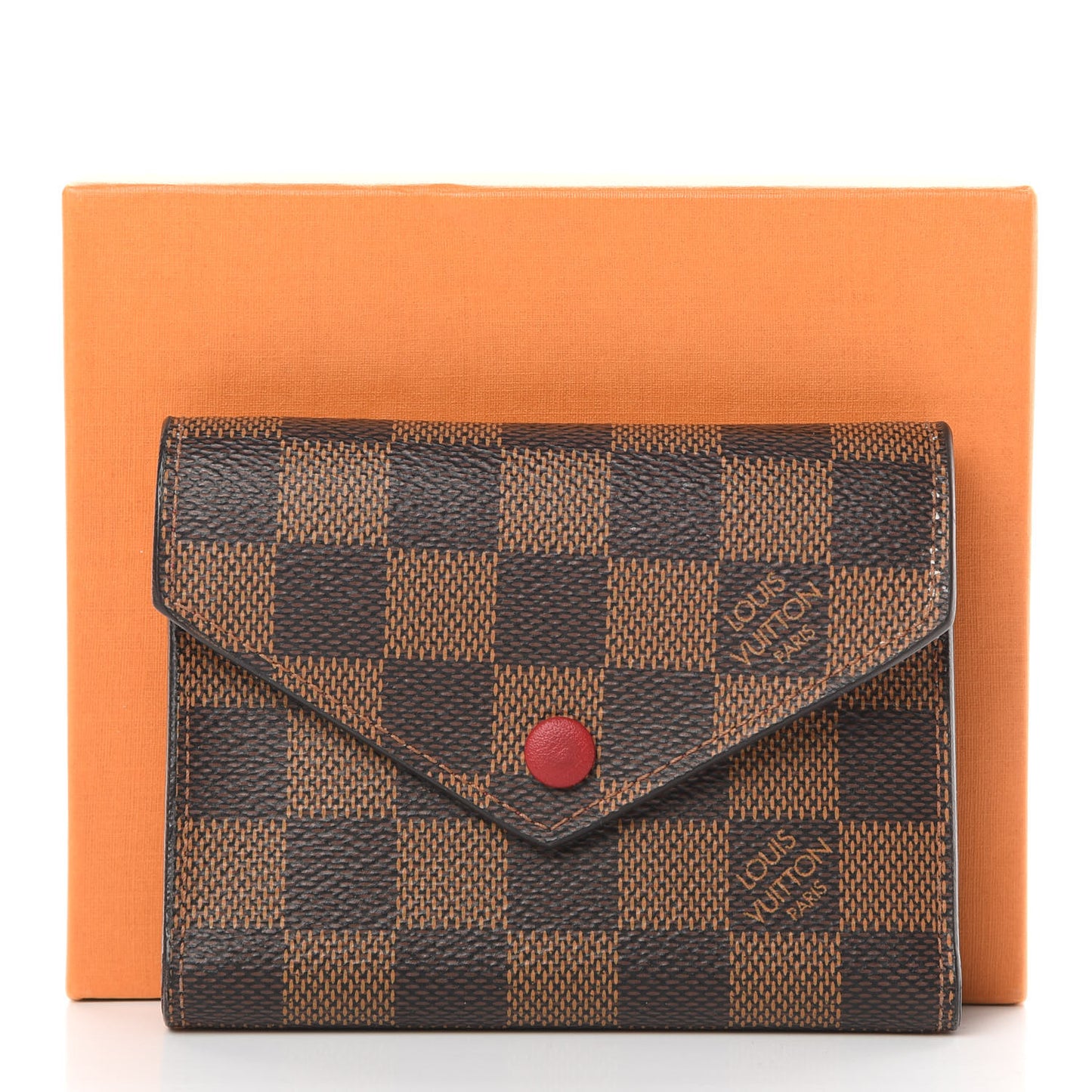 Damier Ebene Victorine Wallet Red