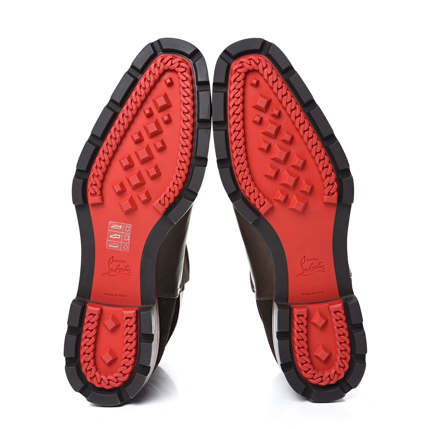 Christian Louboutin Calfskin Wax Crosta Mens Kicko Flat Boots 44 Dark Brown 5 of 8