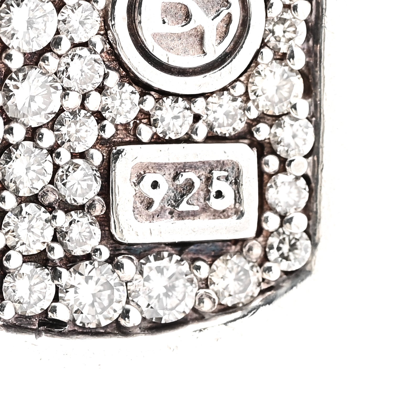 David Yurman Sterling Silver Pave Diamond Dog Tag Pendant 4 of 5