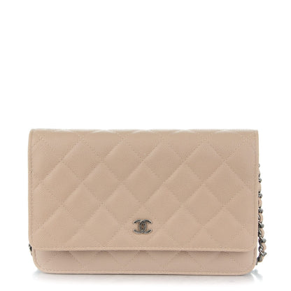 Chanel Caviar Quilted Wallet On Chain WOC Beige 1 of 8