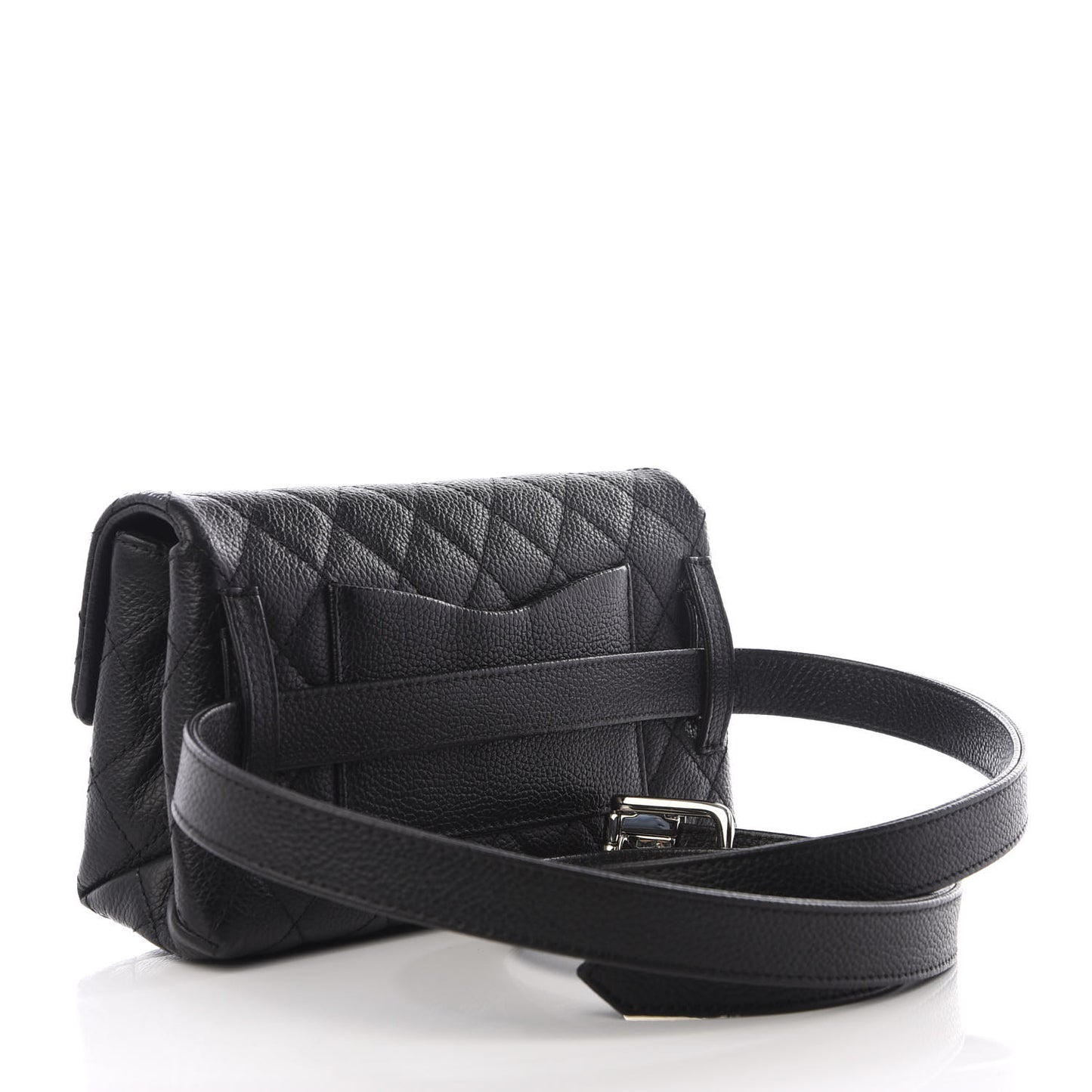 Grained Calfskin Quilted 2.55 Reissue Flap Belt Bag Clutch Black