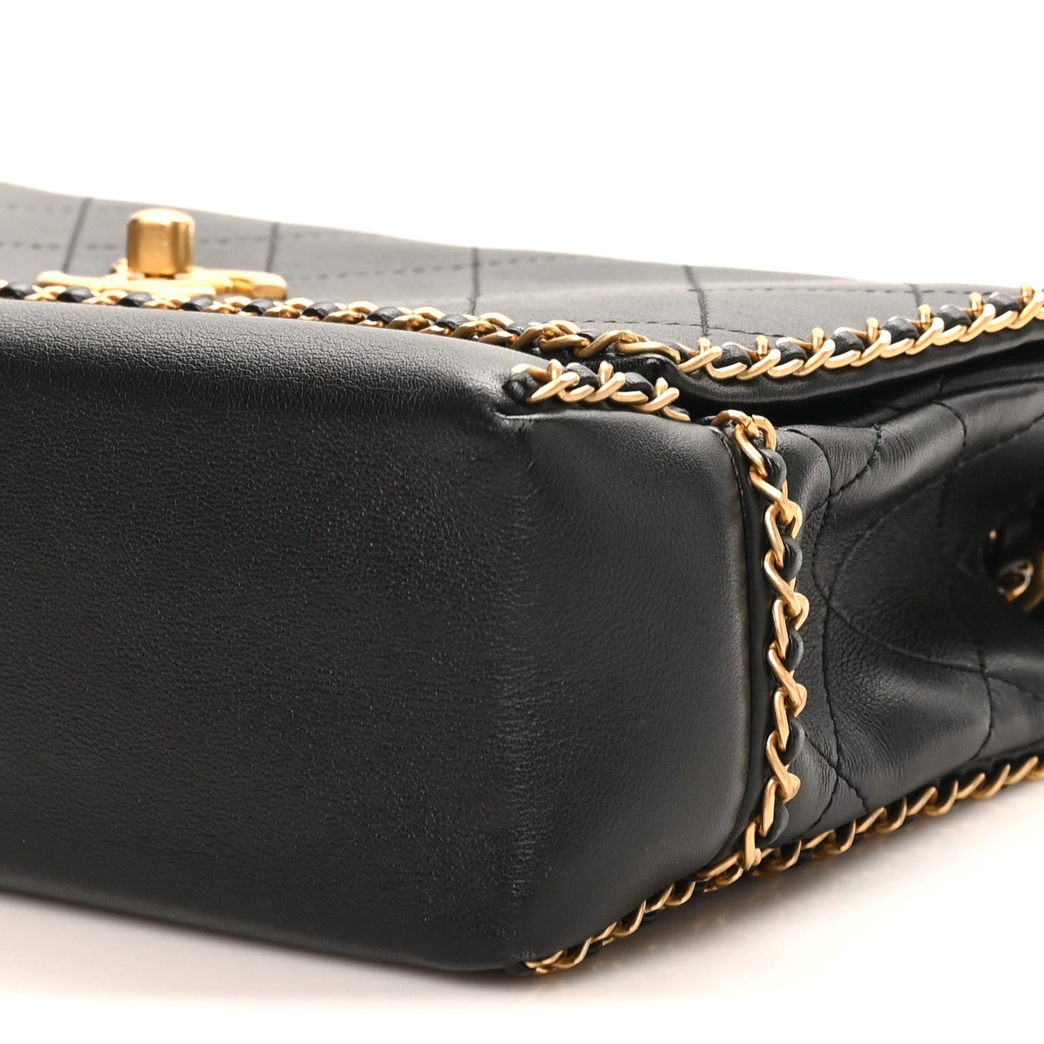 Chanel Calfskin Stitched Chain Flap Black 10 of 10