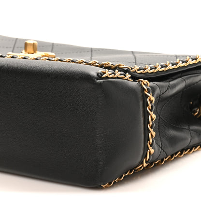 Chanel Calfskin Stitched Chain Flap Black 10 of 10