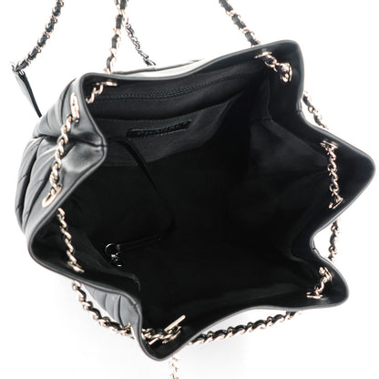 Chanel Lambskin Chevron Small Urban Spirit Drawstring Bag Black 5 of 7