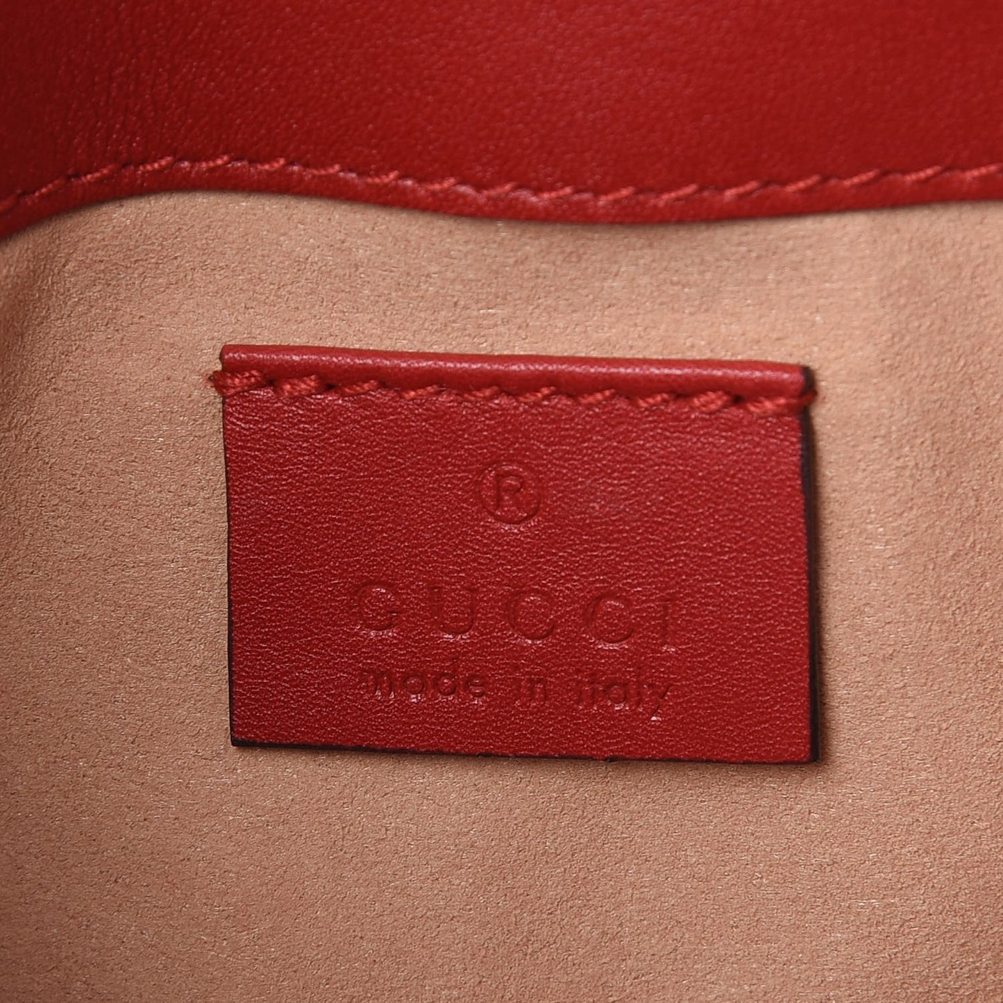 Calfskin Matelasse Super Mini GG Marmont Shoulder Bag Hibiscus Red