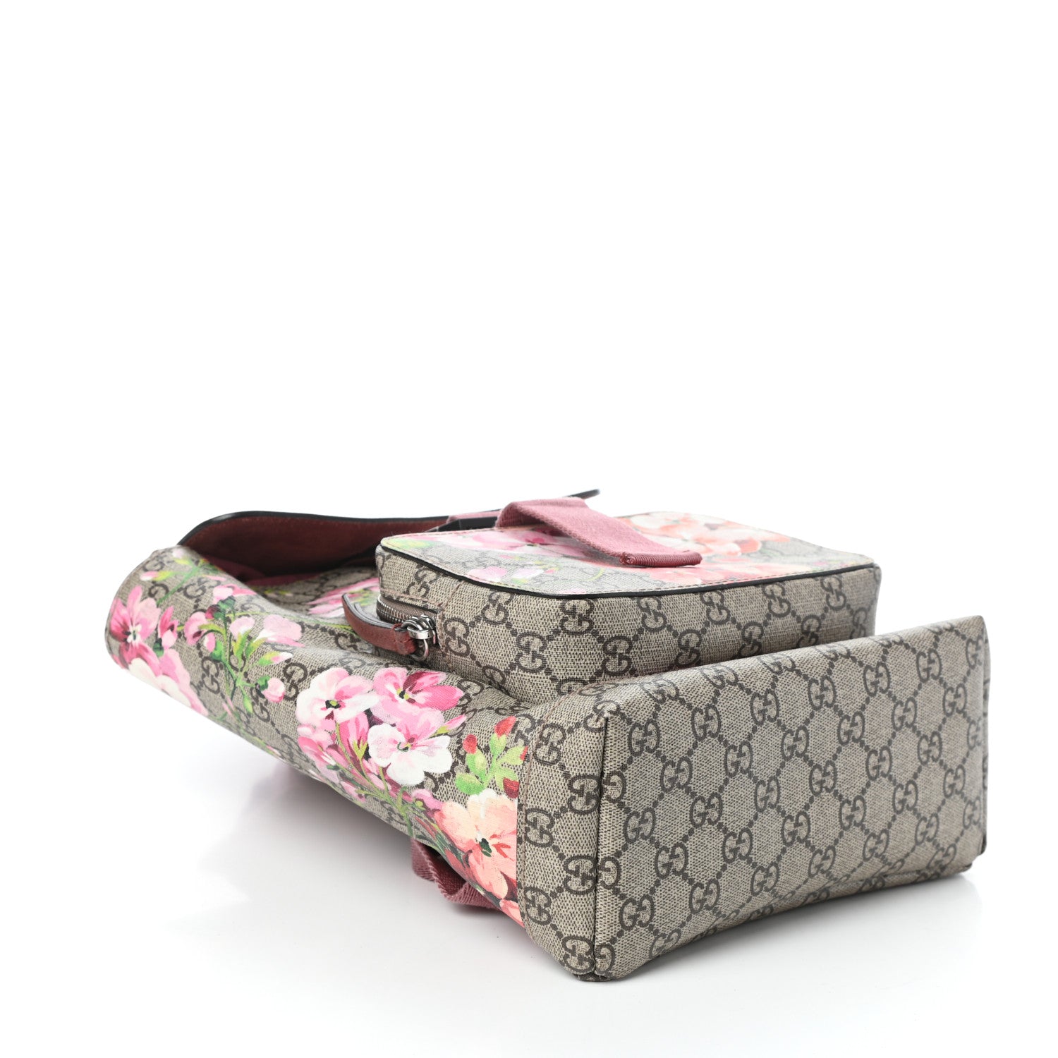 Gucci GG Supreme Monogram Blooms Small Single Buckle Backpack Beige Multicolor Dry Rose 4 of 9