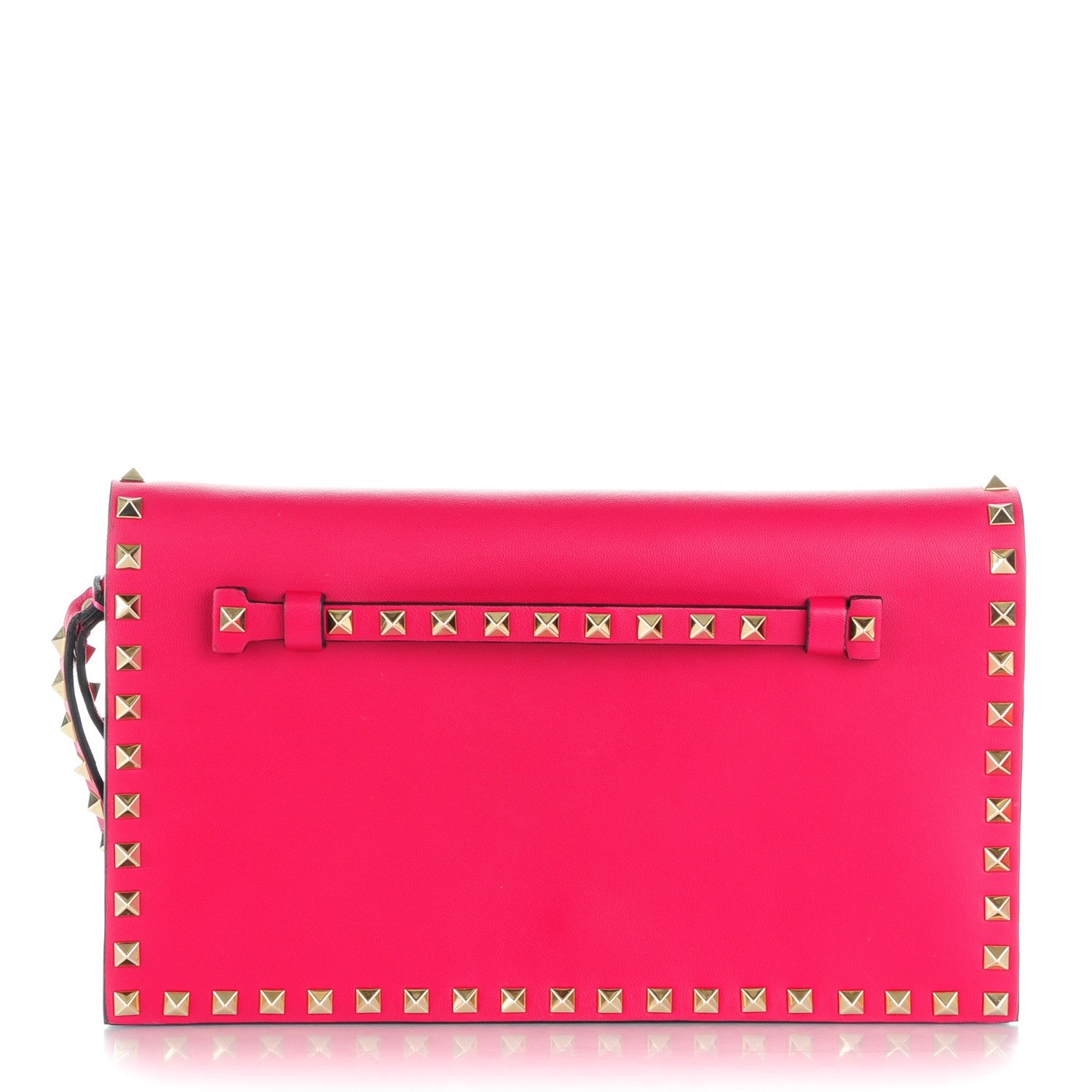 Valentino Garavani Nappa Rockstud Wristlet Clutch Cyclamin 1 of 9