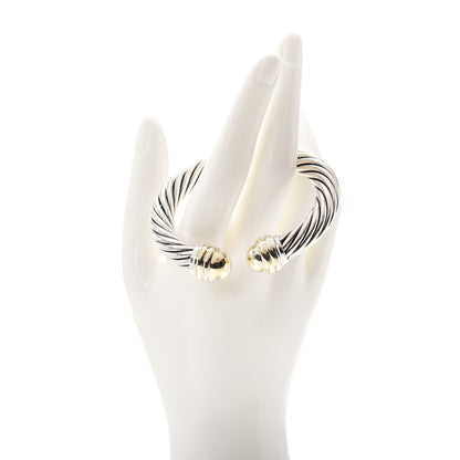 David Yurman Sterling Silver 14K Yellow Gold 10mm Cable Classics Bracelet 2 of 4