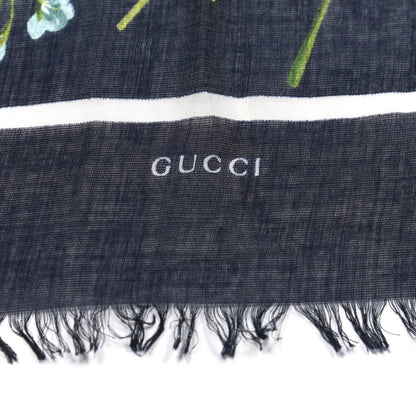 Gucci Modal Silk New Bloom Square Scarf Midnight Blue Sky Blue 2 of 4
