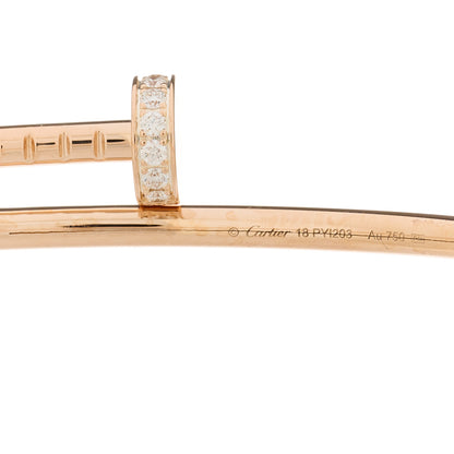 Cartier 18K Pink Gold Diamond Small Juste Un Clou Bracelet 18 2 of 4