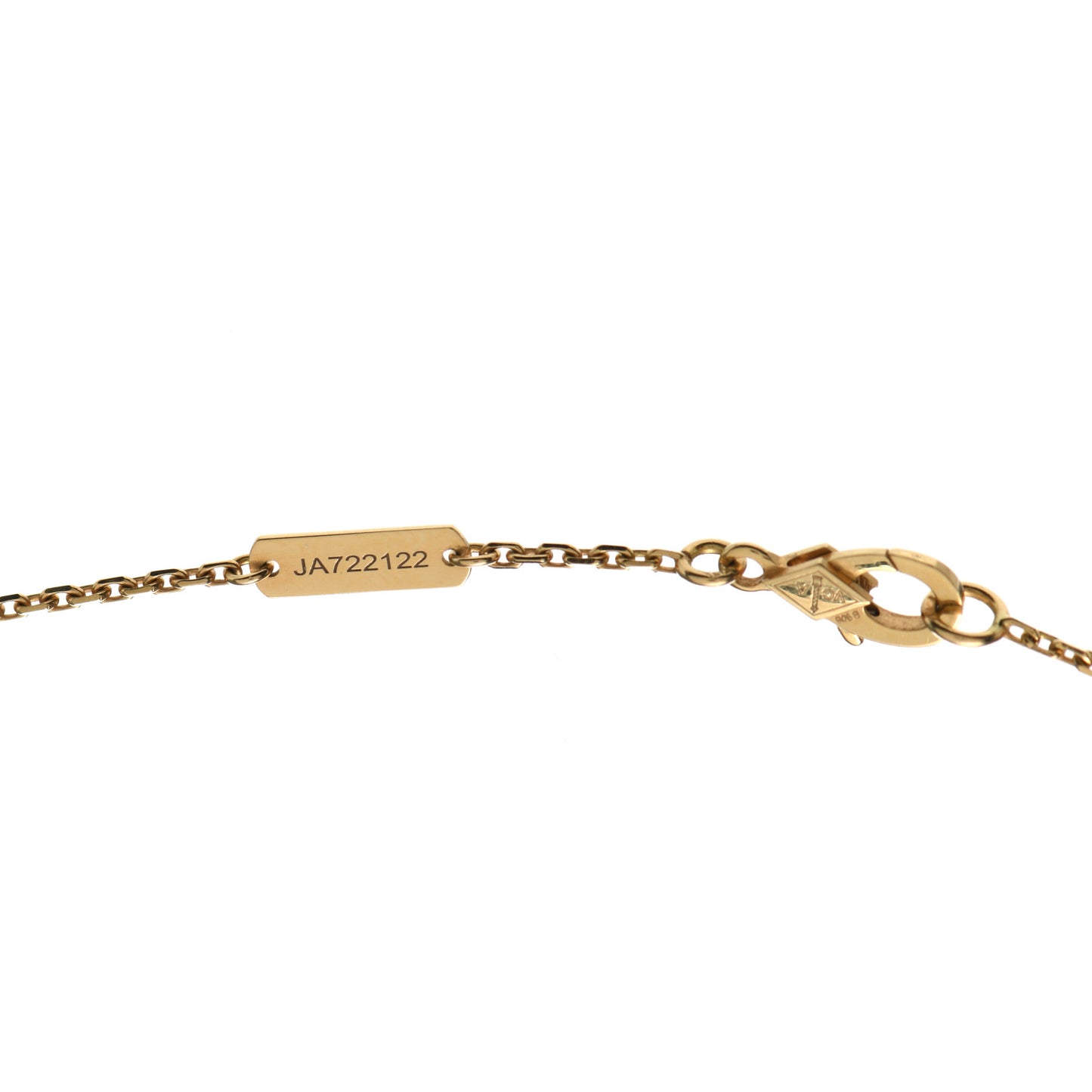 18K Yellow Gold Mother of Pearl Lucky Alhambra Butterfly Pendant Necklace