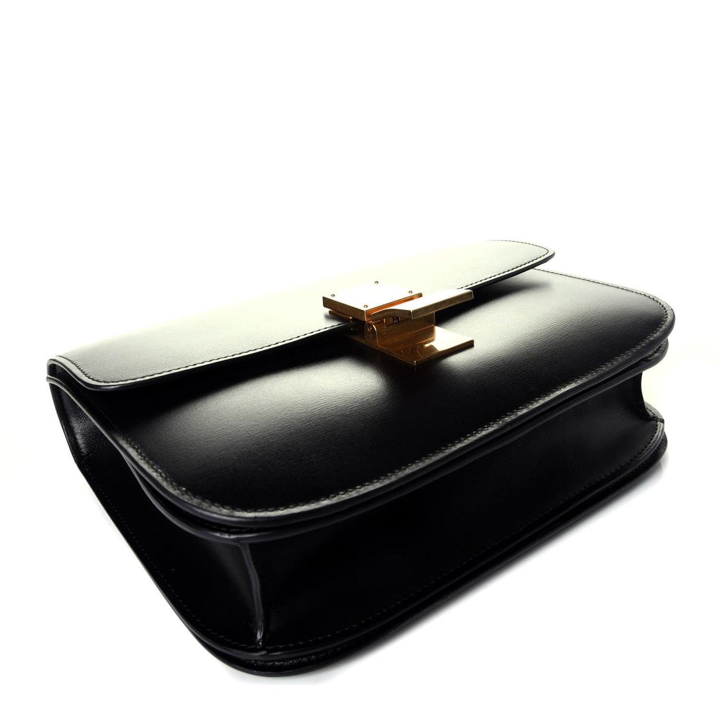 Box Calfskin Medium Classic Box Flap Bag Black