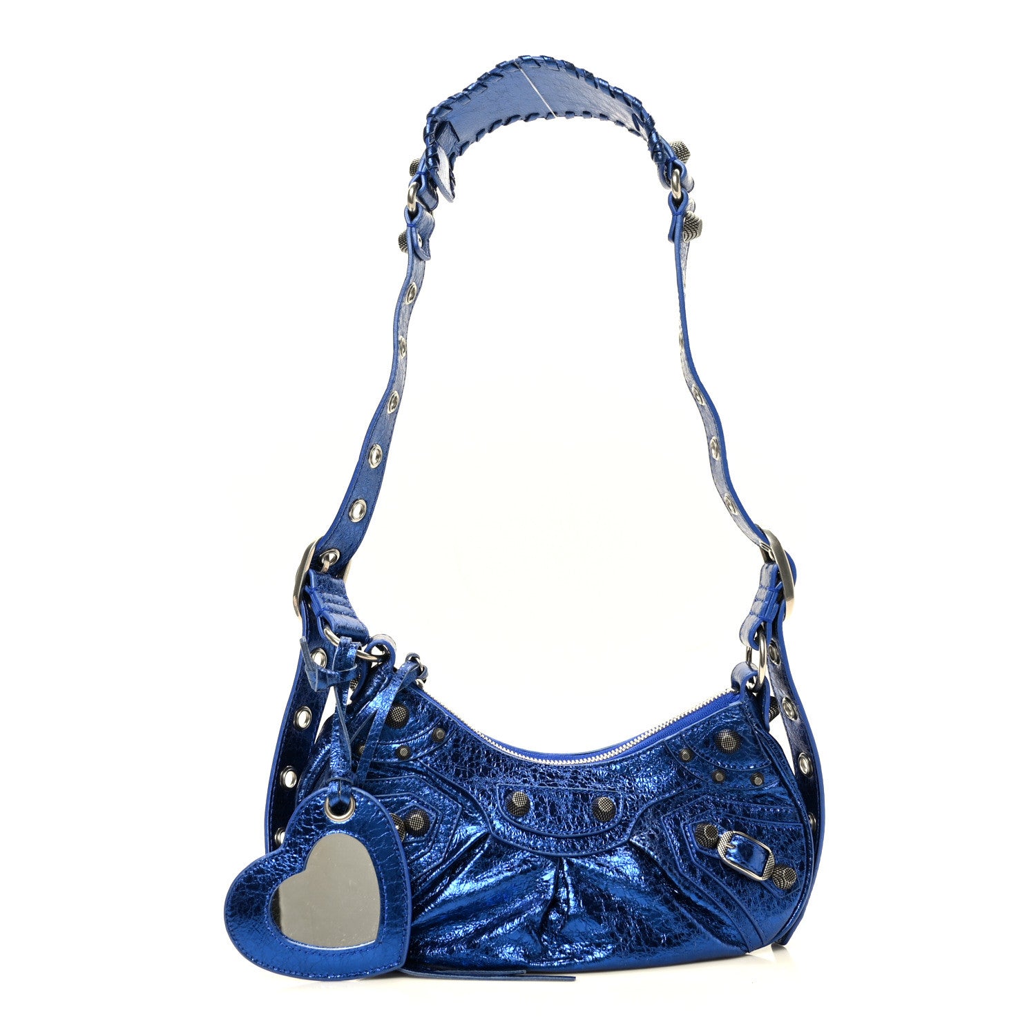 Balenciaga Metallic Arena Agneau Le Cagole Shoulder Bag XS Blue 3 of 11