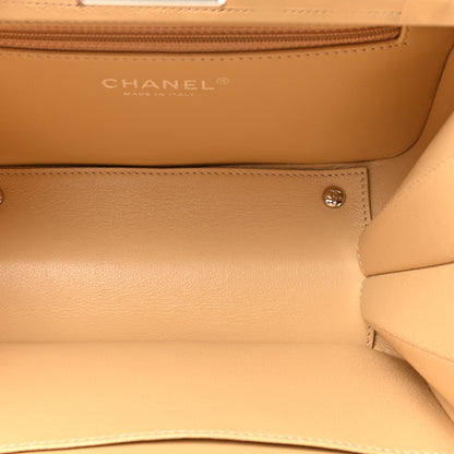 Chanel Raffia Calfskin CC Filigree Vanity Case White 5 of 13