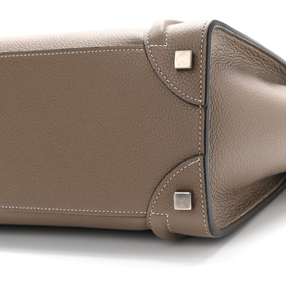 Celine Drummed Calfskin Micro Luggage Souris 10 of 13