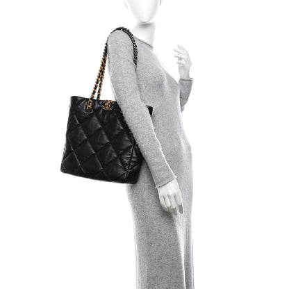 Chanel Lambskin Quilted Chanel 19 Shopping Bag Black 2 of 10