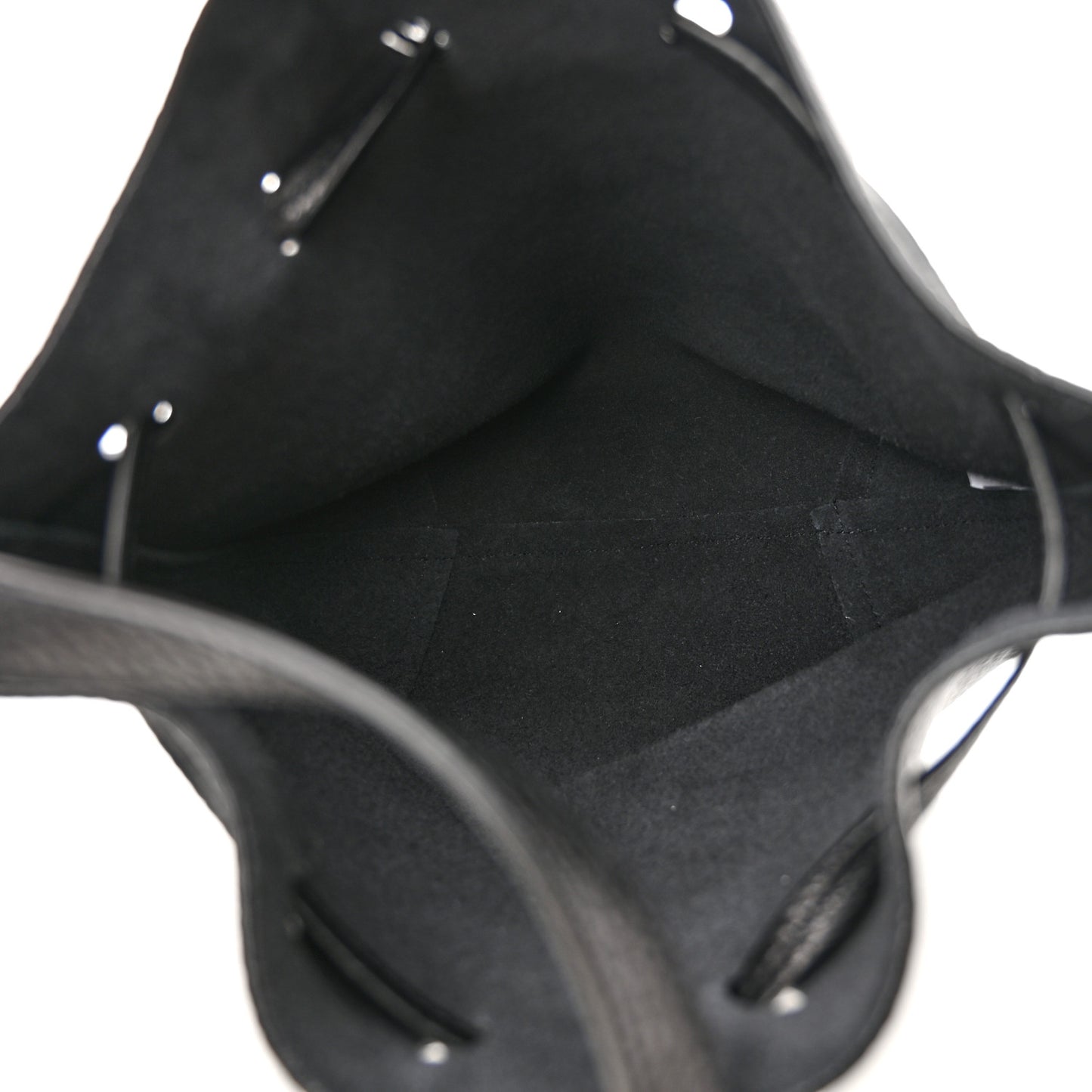Tumbled Calfskin Mini Bucket Bag Black
