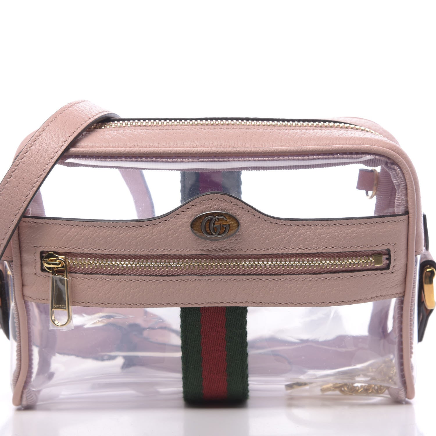 Gucci Vinyl Web Mini Ophidia Transparent Shoulder Bag Perfect Pink 10 of 11