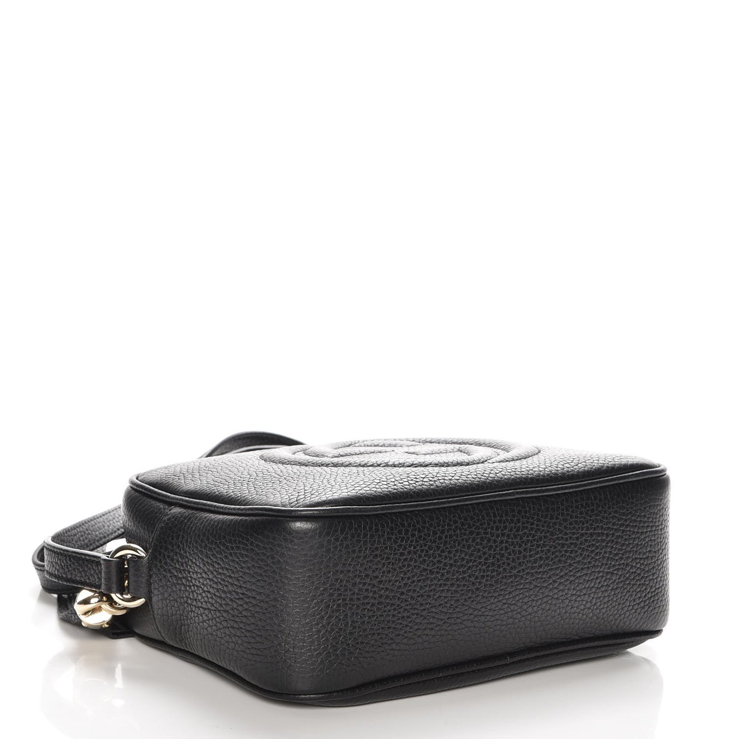 Pebbled Calfskin Small Soho Disco Bag Black