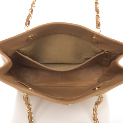 Chanel Calfskin Stitched Chocolate Bar Shopping Tote Beige 5 of 20