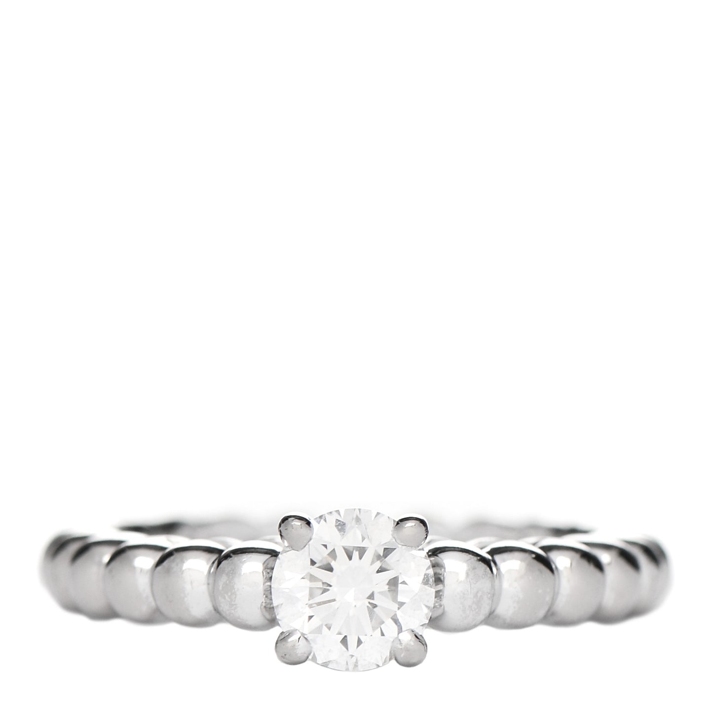 18K White Gold Diamond .53ct Perlee Solitaire Engagement Ring 49 4.75