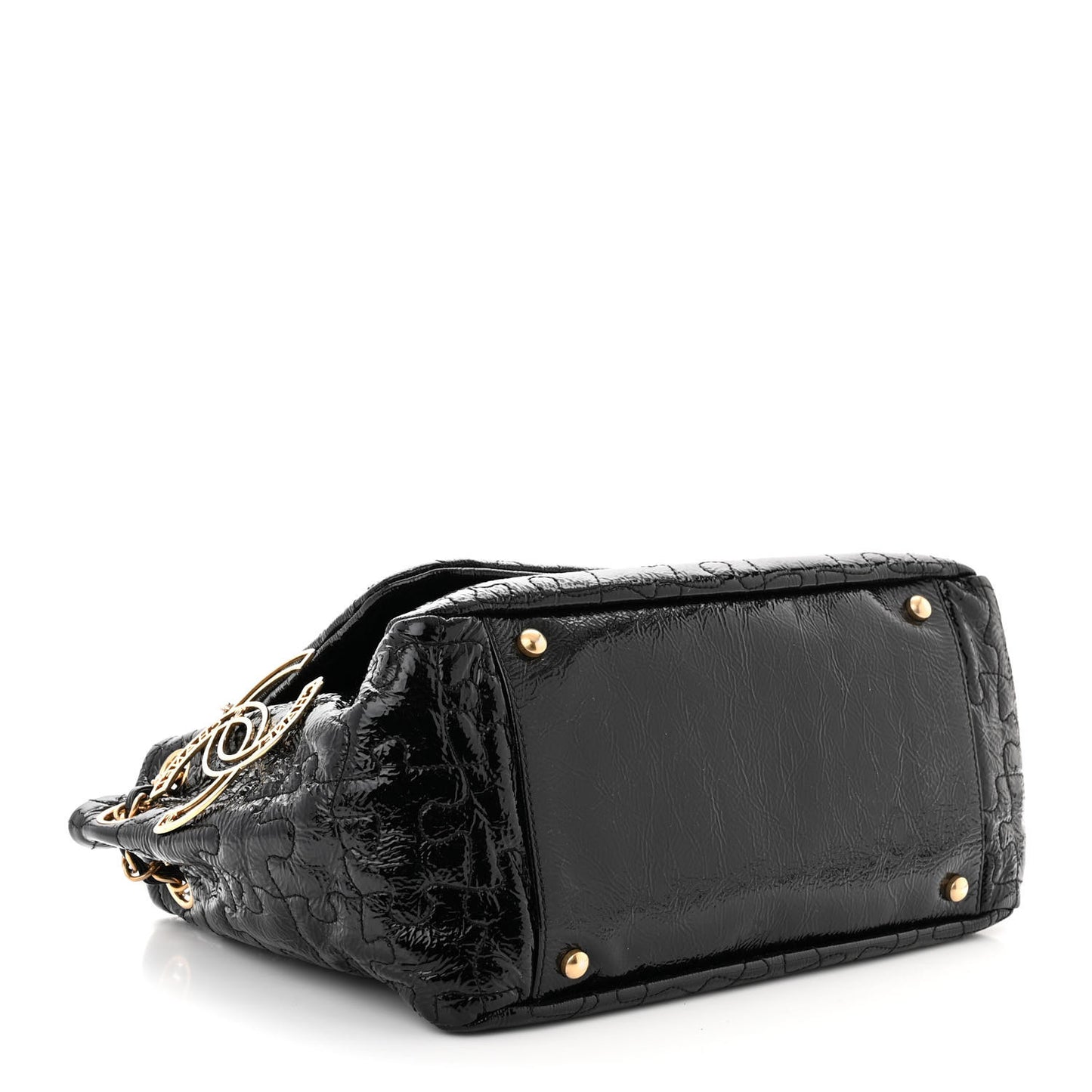 Patent Puzzle Accordion Flap Bag Black