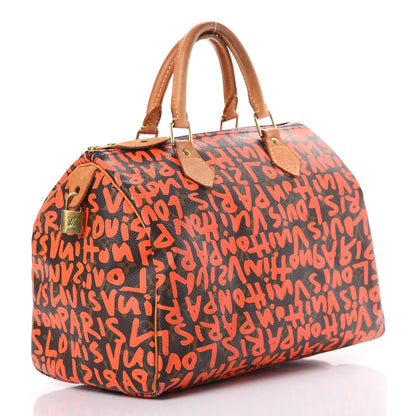 Louis Vuitton Monogram Graffiti Speedy 30 Orange 2 of 23