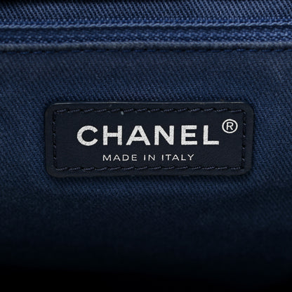 Chanel Canvas Large Double Face Shopping Tote Navy 6 of 18