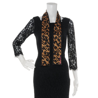 Louis Vuitton Silk Leopard Bandeau Scarf Marron 2 of 5