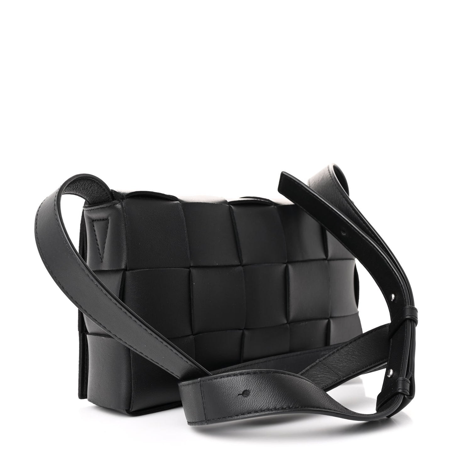 Lambskin Maxi Intrecciato Cassette Crossbody Bag Black