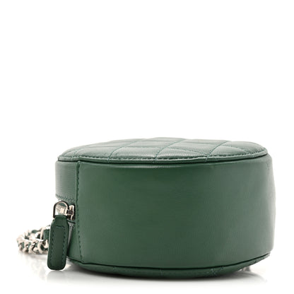 Chanel Lambskin Quilted Round Clutch With Chain Green 4 of 12