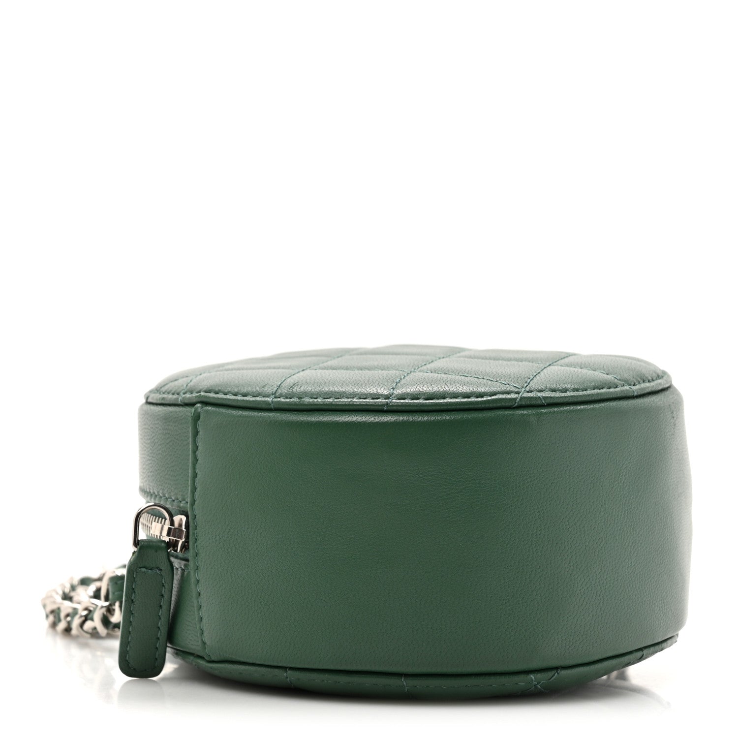 Chanel Lambskin Quilted Round Clutch With Chain Green 4 of 12