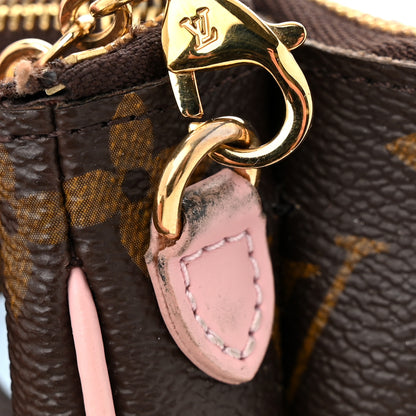 Louis Vuitton Monogram 2020 Christmas Animation Big Wheel Double Zip Pochette Rose Ballerine 12 of 12