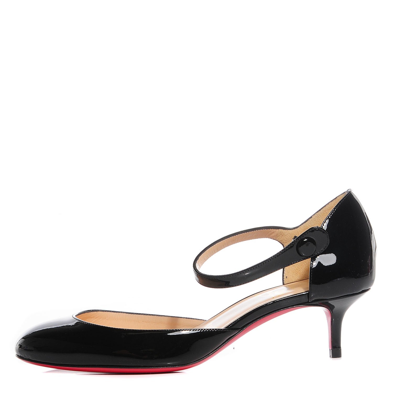 Christian Louboutin Patent Calf Loubis Babes 45 Pumps 35.5 Black 1 of 6