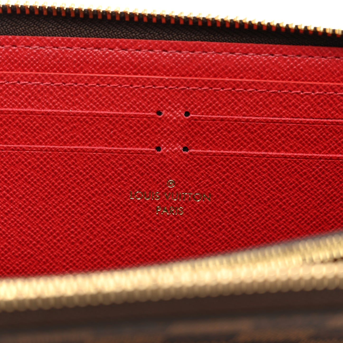 Damier Ebene Clemence Wallet Cherry