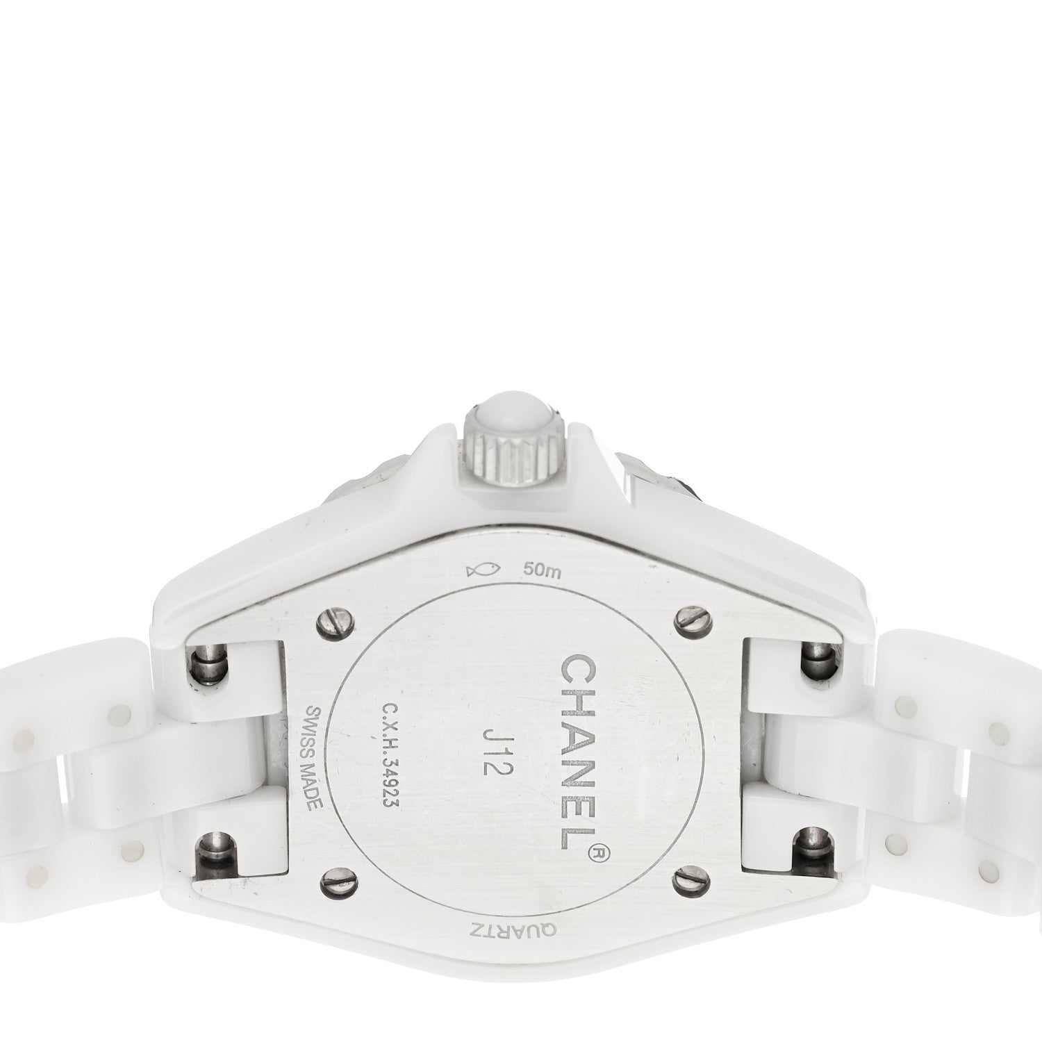 Chanel Stainless Steel Ceramic Diamond Mother of Pearl 33mm J12 Quartz Watch White 4 of 4
