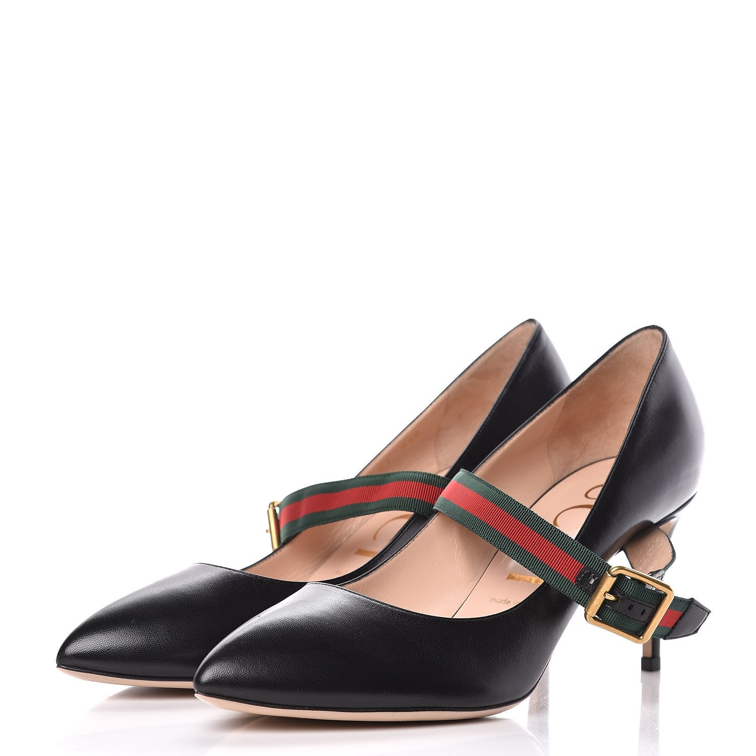 Gucci Calfskin Sylvie Mid Heel Pumps 41 Black 3 of 10