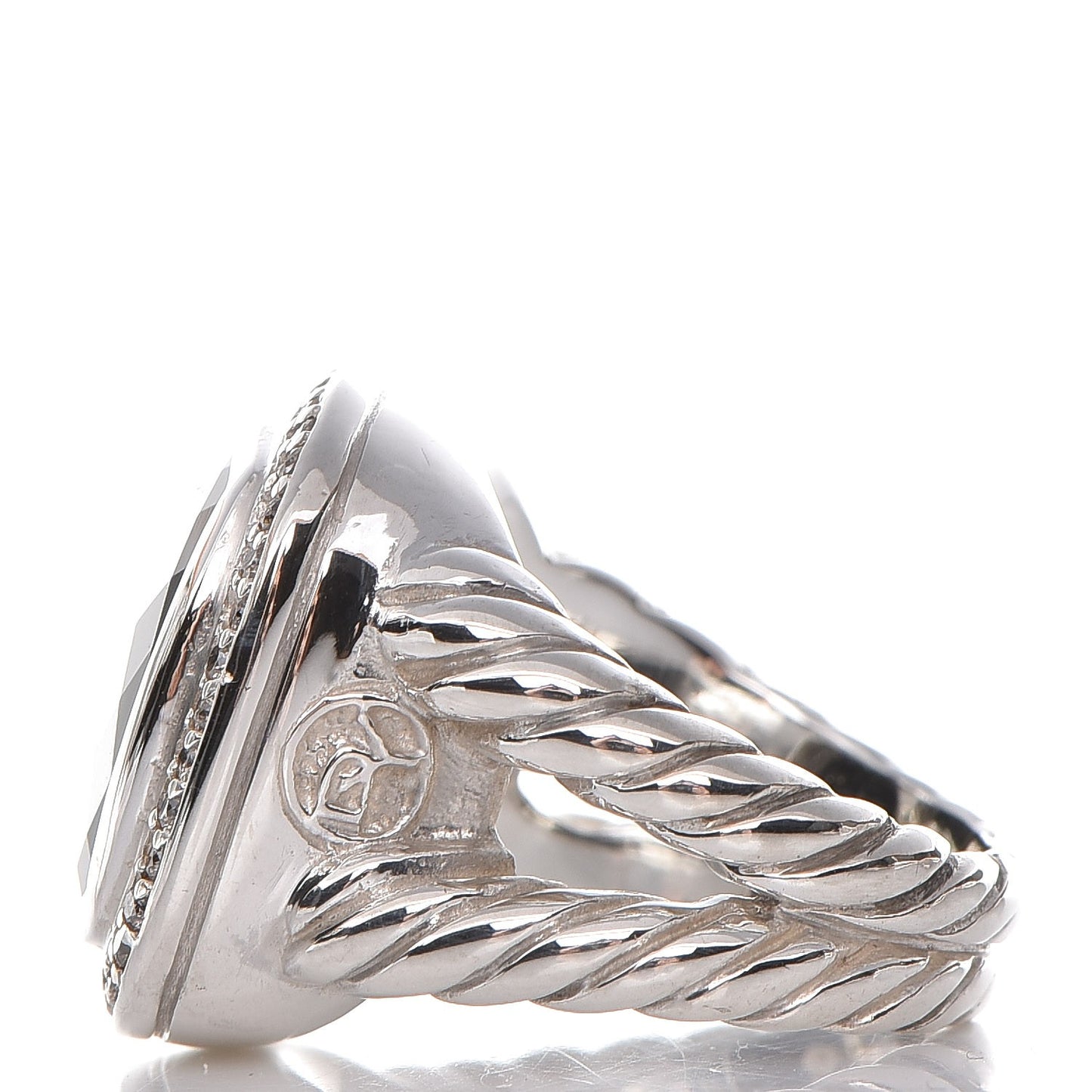 Sterling Silver Diamond Black Onyx 14mm Albion Ring 50 5.25