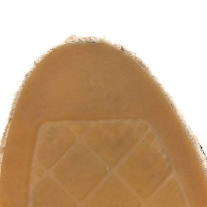 Chanel Linen CC Espadrilles 38 Beige Black 9 of 13
