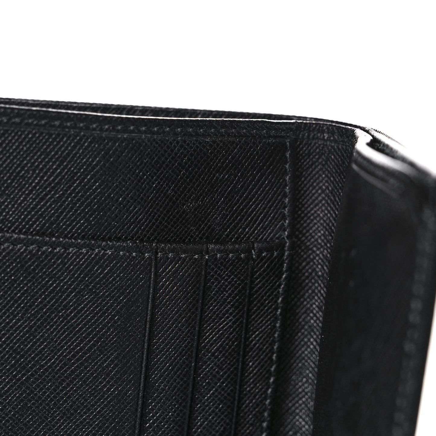 Tessuto Nylon Tri-Fold Compact Wallet Black