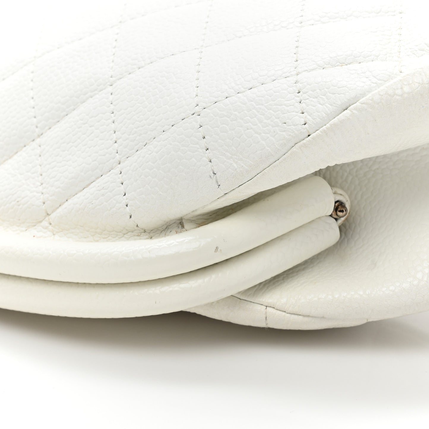 Caviar Quilted Timeless Clutch White