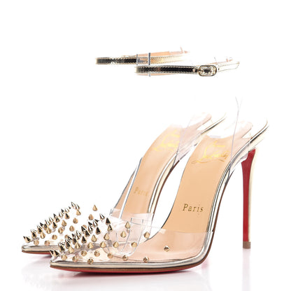 Christian Louboutin PVC Specchio Spikoo 100 Pumps 35.5 Light Gold 3 of 7