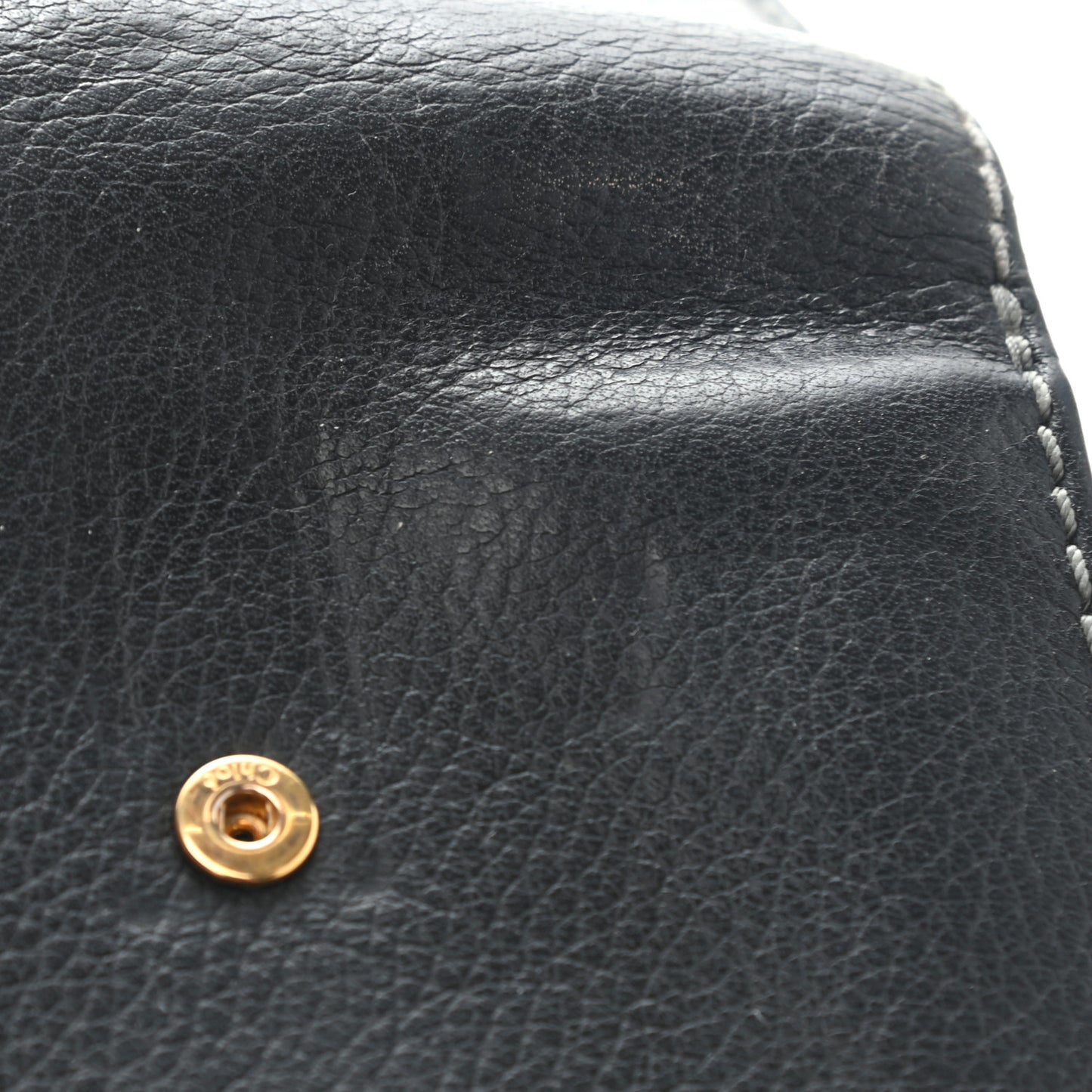 Grained Calfskin Marcie Square Wallet Black