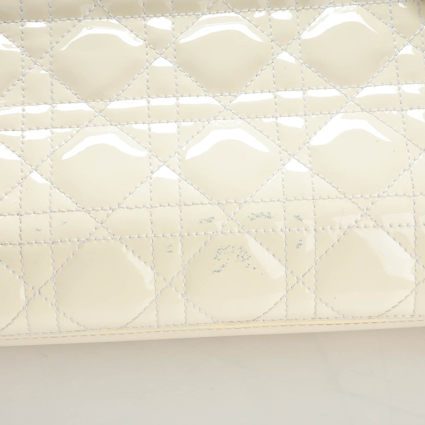 Patent Cannage Medium Lady Dior White