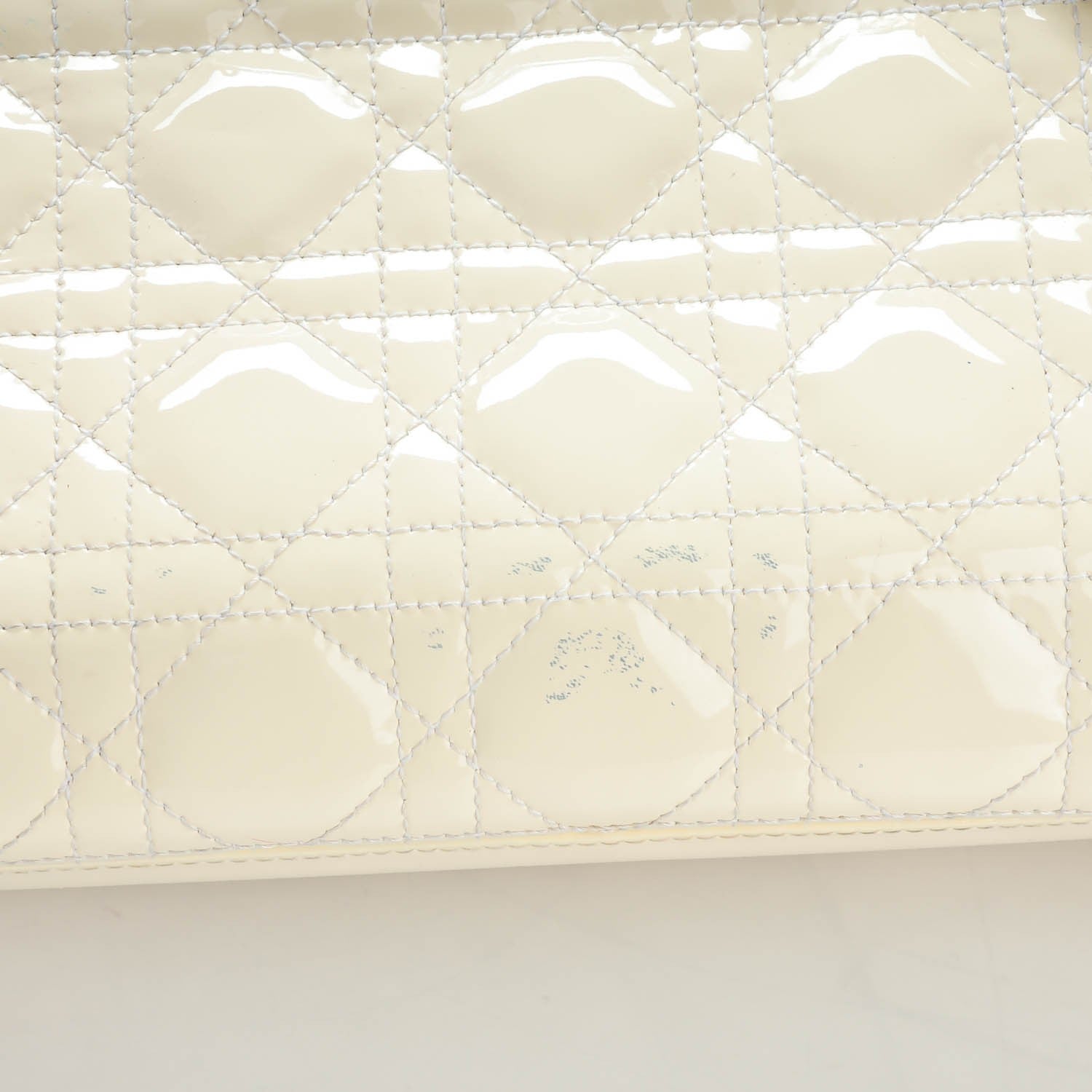 Christian Dior Patent Cannage Medium Lady Dior White 8 of 11