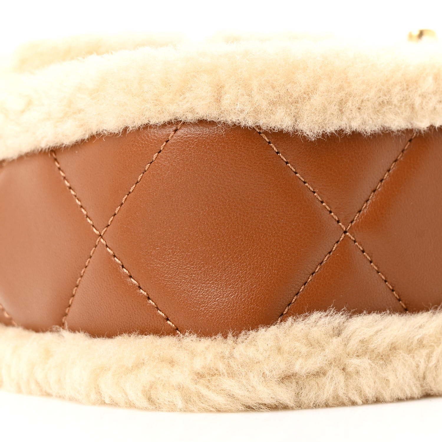 Chanel Shearling Lambskin Quilted Mini Furry Coco Flap Beige Brown 9 of 11