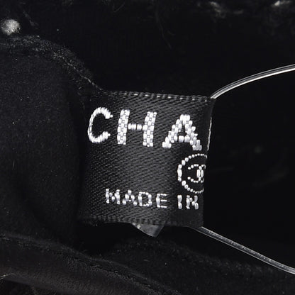 Chanel Lambskin Fantasy Tweed CC Fingerless Gloves 6.5 Black Green 2 of 5