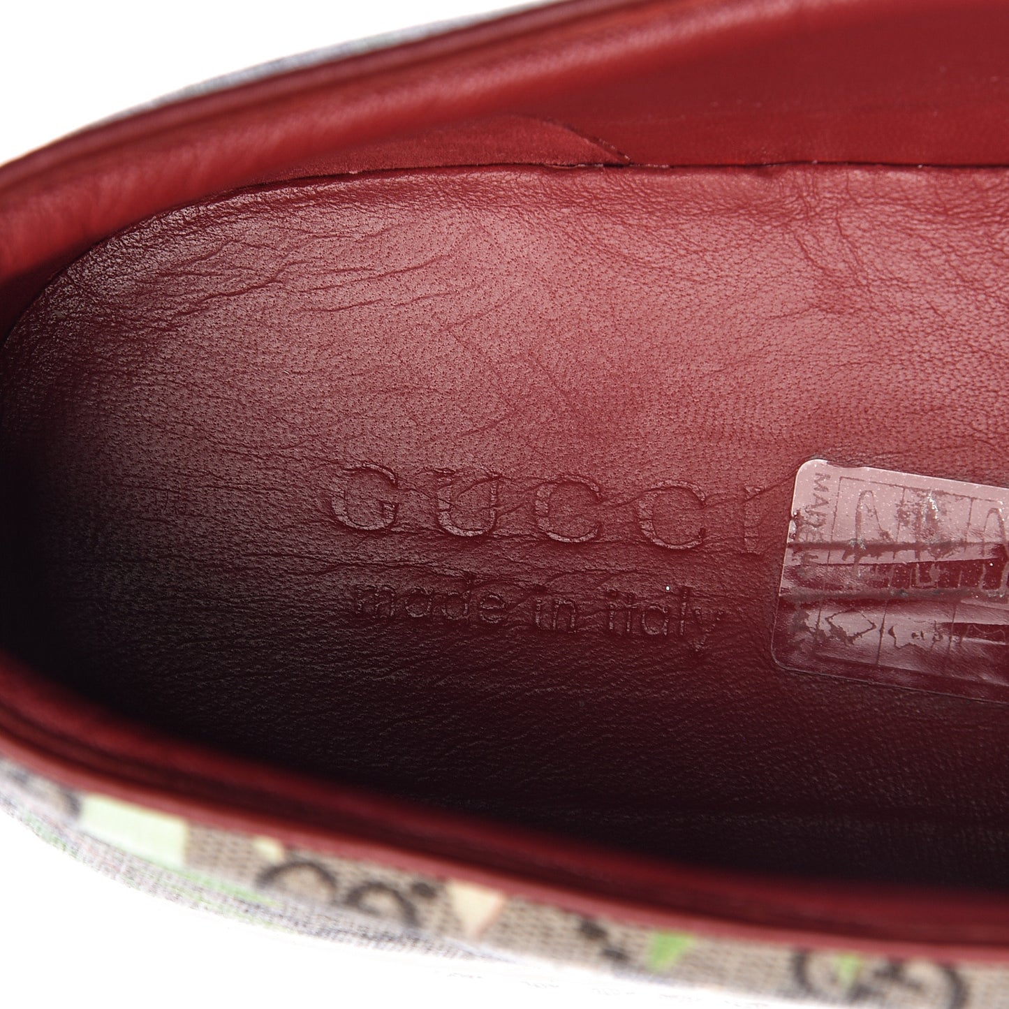 GG Supreme Monogram Tian Mens Dublin Slip On Sneakers 13 Beige Multicolor Red