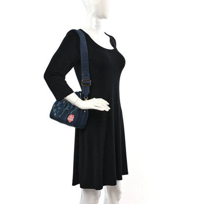 Louis Vuitton Taurillon Monogram Denim Drip Keepall XS Blue 2 of 10