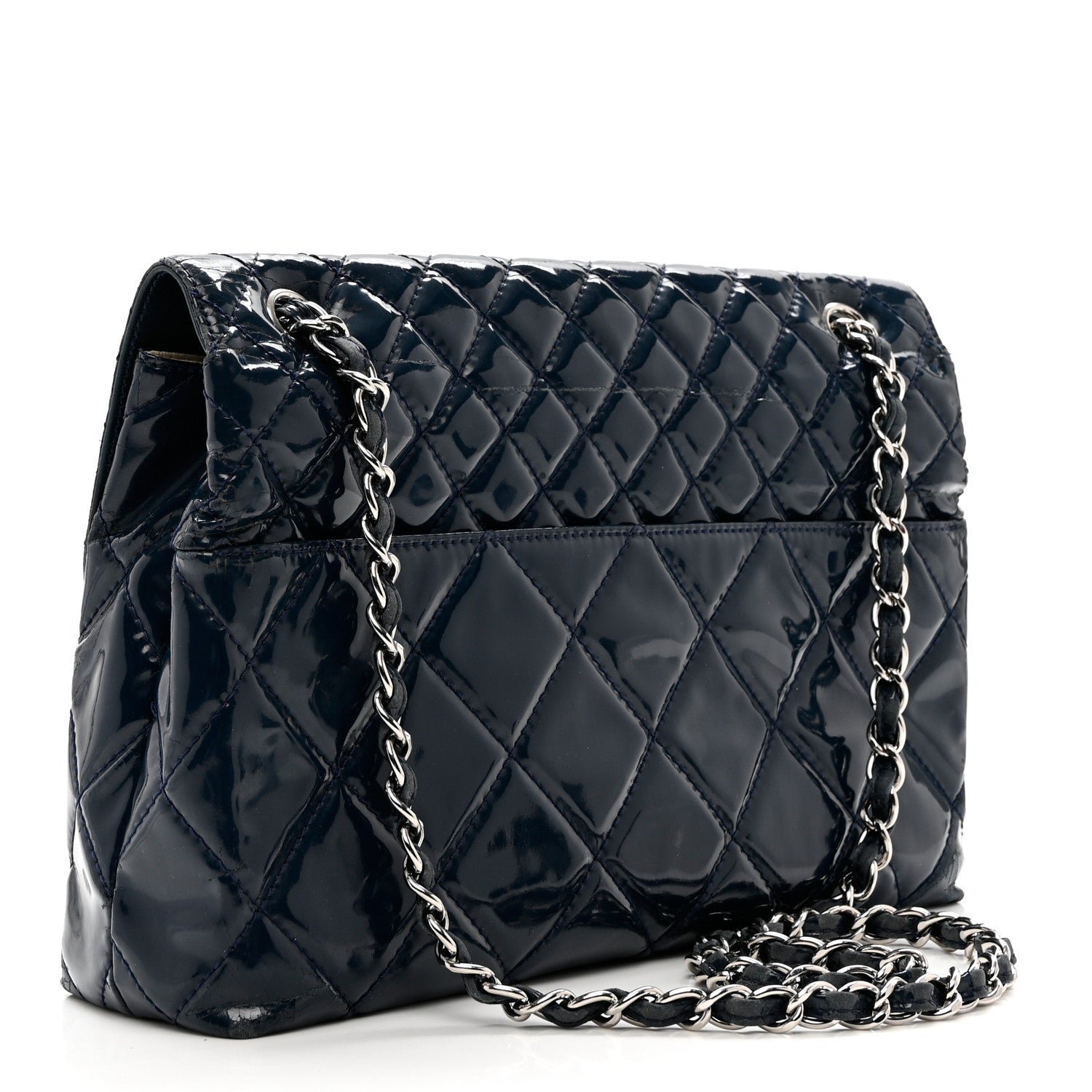 Chanel Vinyl Quilted In the Business Flap Bag Navy Blue 3 of 12